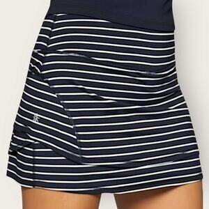 Athleta Run With It Navy White Stripe Skort XS Athletic Running Skirt Preppy